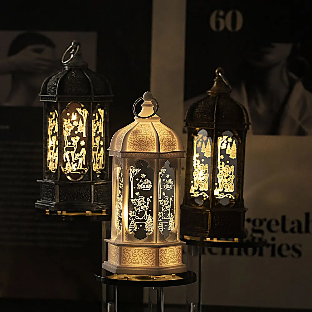 EID Mubarak Lantern LED Light Ornaments Eid Al-Fitr Aid Islamic Muslim Party Decor Supplies Ramadan Kareem Decoration for Home