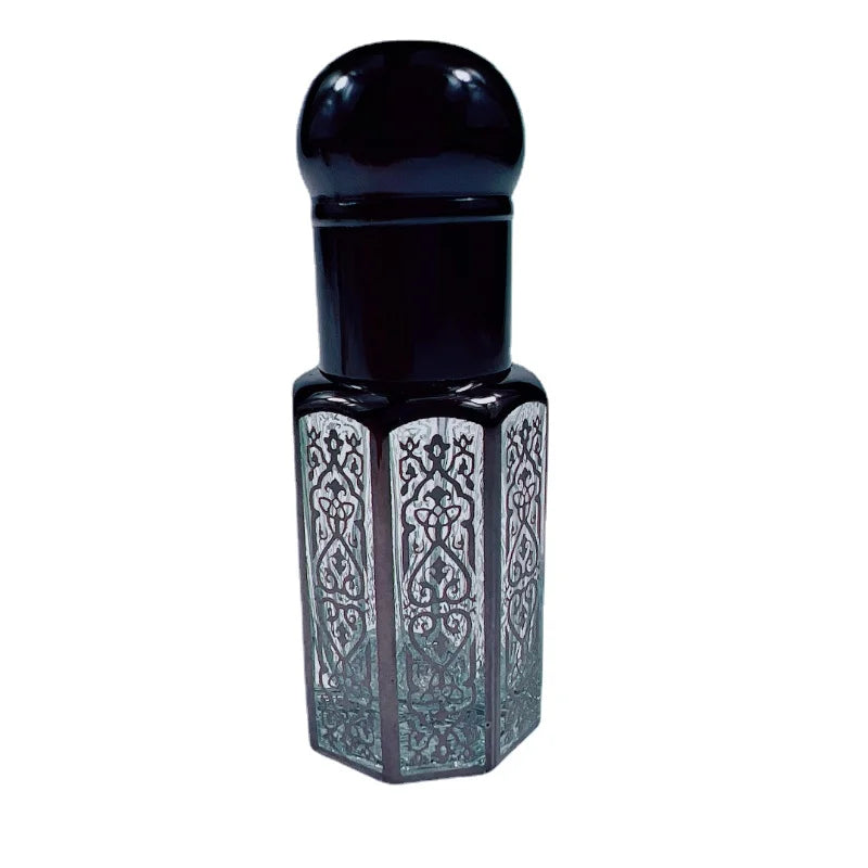 3ML 6ML Gold Roll on Glass Essential Oil Bottle Attar Oud Oil Glass Bottles with Glass Roller Glass Stick Silver Black 10pcs