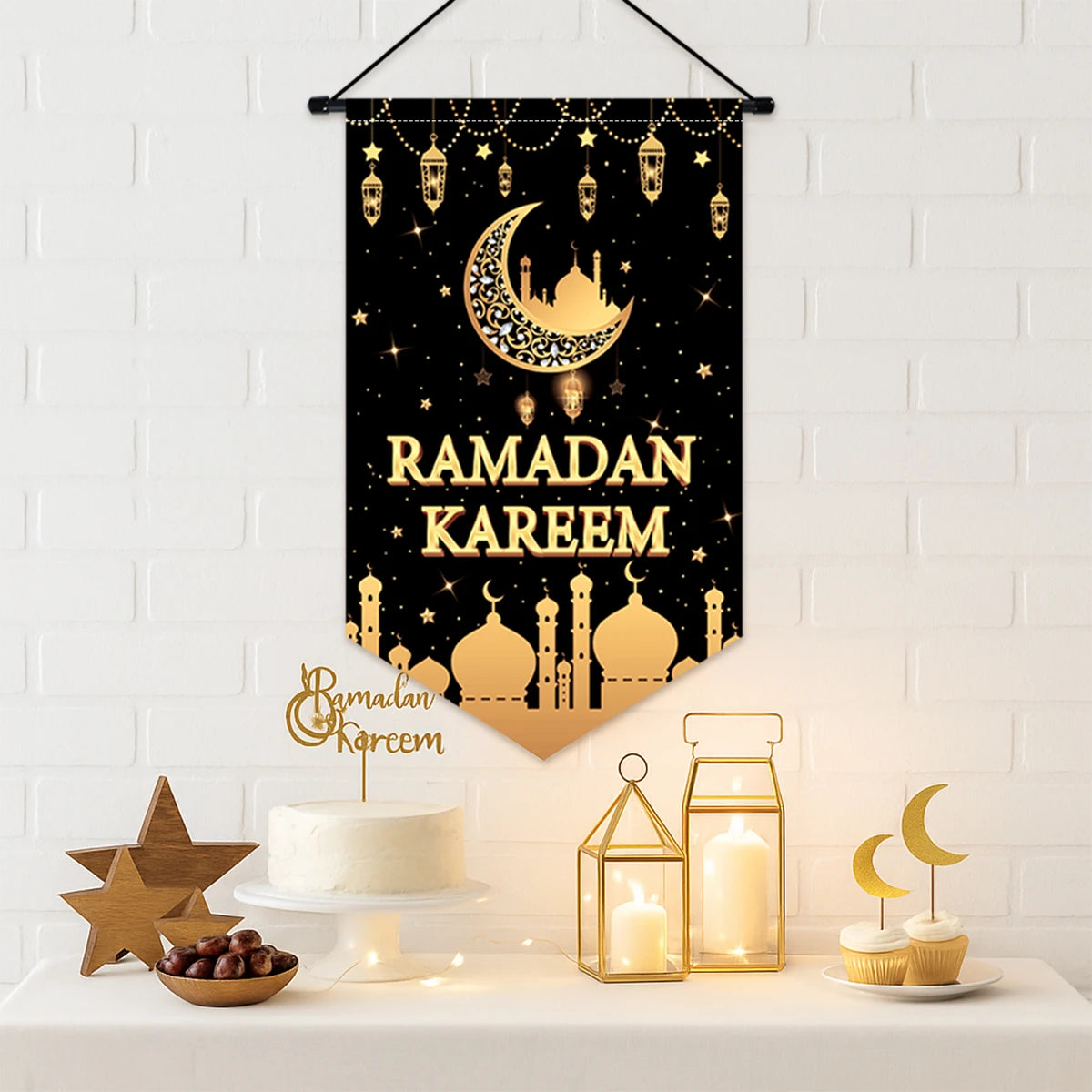 Ramadan Decoration Flag Hanging EID Mubarak Decor 2026 For Home Flag Hanging Ramadan Kareem Islamic Muslim Party Eid Gifts