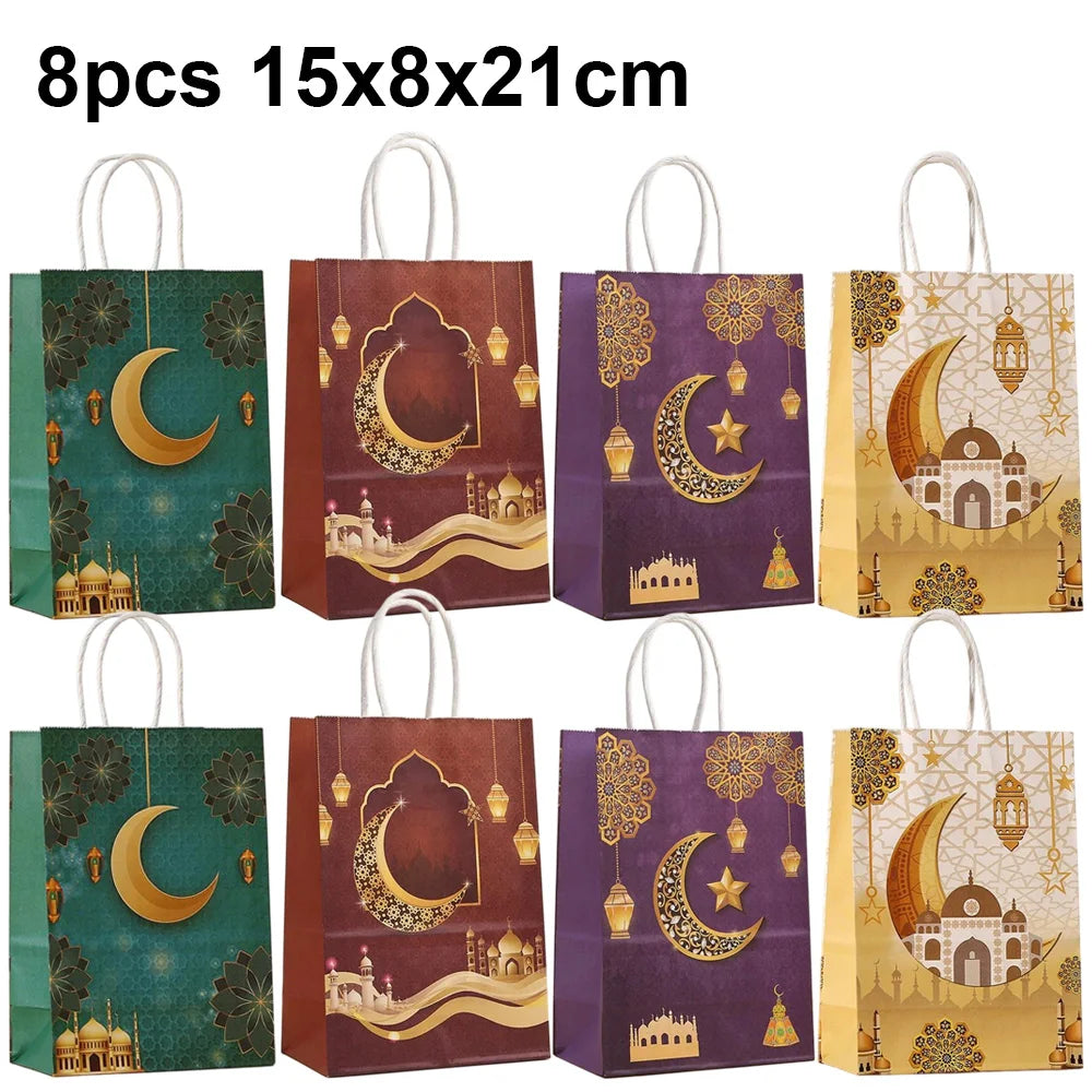 Eid Mubarak Banners Ramadan Mubarak Kareem Decorations Hanging Swirls Streamer Moon Star Party Decor lslam Muslim Party Supplies