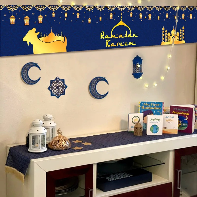 Eid Mubarak Outdoor Banner Flag Ramadan Decoration For Home Islamic Muslim Party Decor EID Gifts Abaya AL Adha Ramadan Kareem