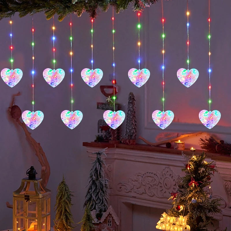 LED Moon, Star & Heart String Lights – Holiday Party & Room Decoration