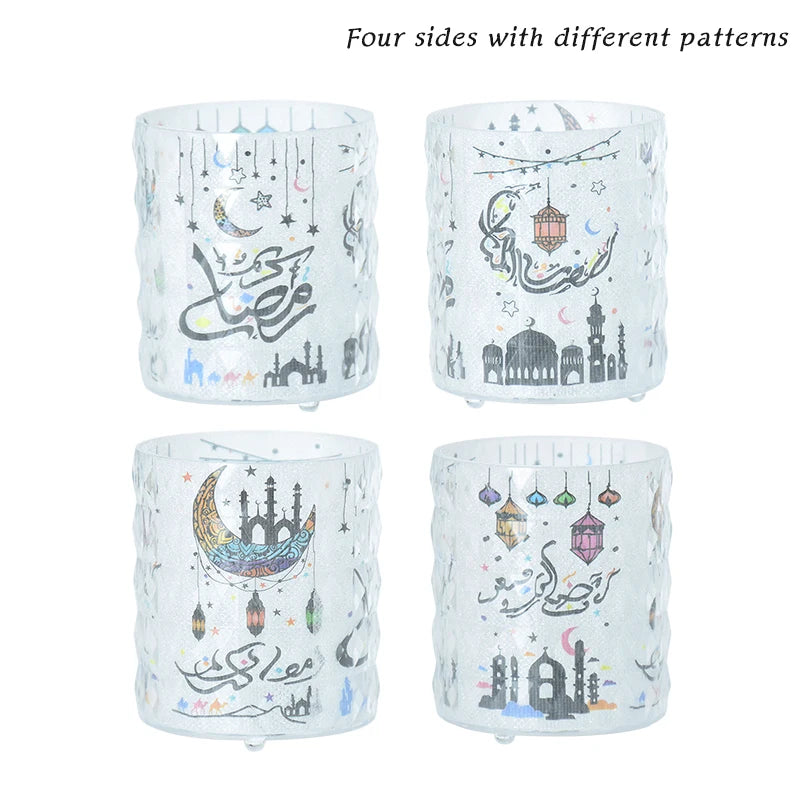 Eid Mubarak Led Candle Lantern Ramadan Kareem Decoration for Home 2025 Islamic Muslim Festival Party Favors Eid Al-Fitr Gift