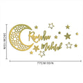Ramadan Kareem Stickers Decorations Wall Eid Mubarak For Home Eid Al Adha Moon Window Star Decal Islamic Mirror Decor Sign