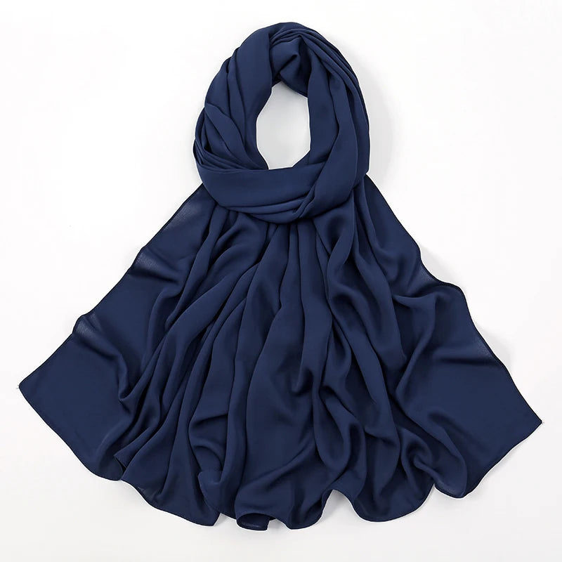 New Medina Silk Chiffon Hijab Premium Chiffon Muslim Hijabs Scarf For Women Heavy Poka Chiffon Shawl Headscarf Wrap Islam Turban