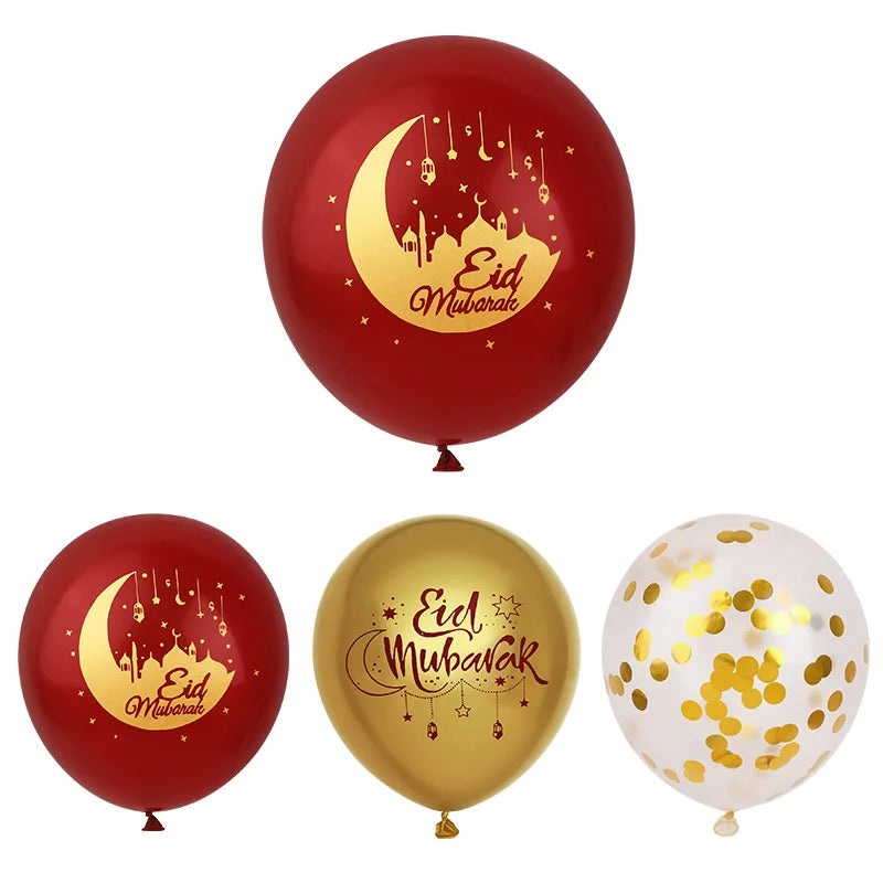 15-30Pcs Eid Mubarak Moon Star Latex Balloons Kit 2026 Muslim Islamic Festival Party Decoration Supplies Ramadan Kareem Gifts