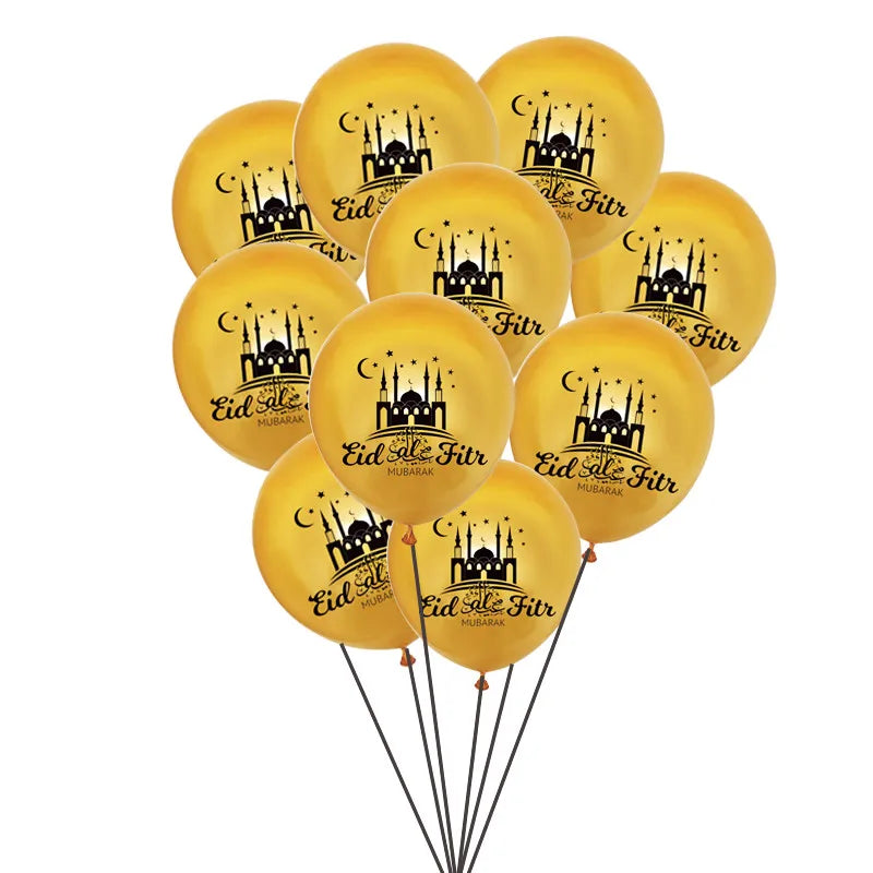 10Pcs Eid Umrah Mubarak Latex Balloon Ramadan Kareem Festival Muslim Islamic Ramadan Party Eid Al-Firt Home Decoration Supplies