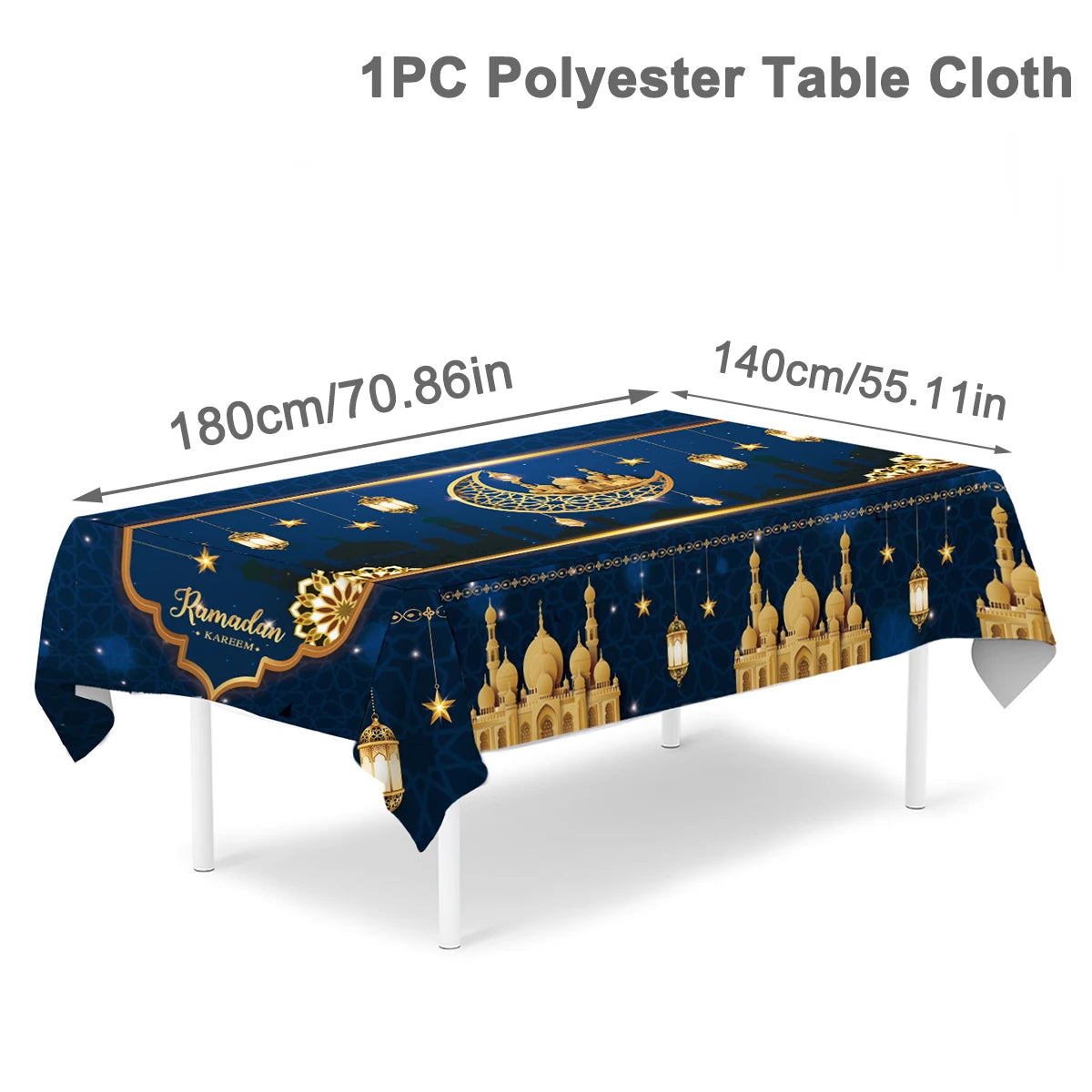 Eid Mubarak Tablecloths Ramadan Decoration for Home 2025 Islamic Muslim Party Decor Ramadan Tableware Supplies Eid Al Adha Gift