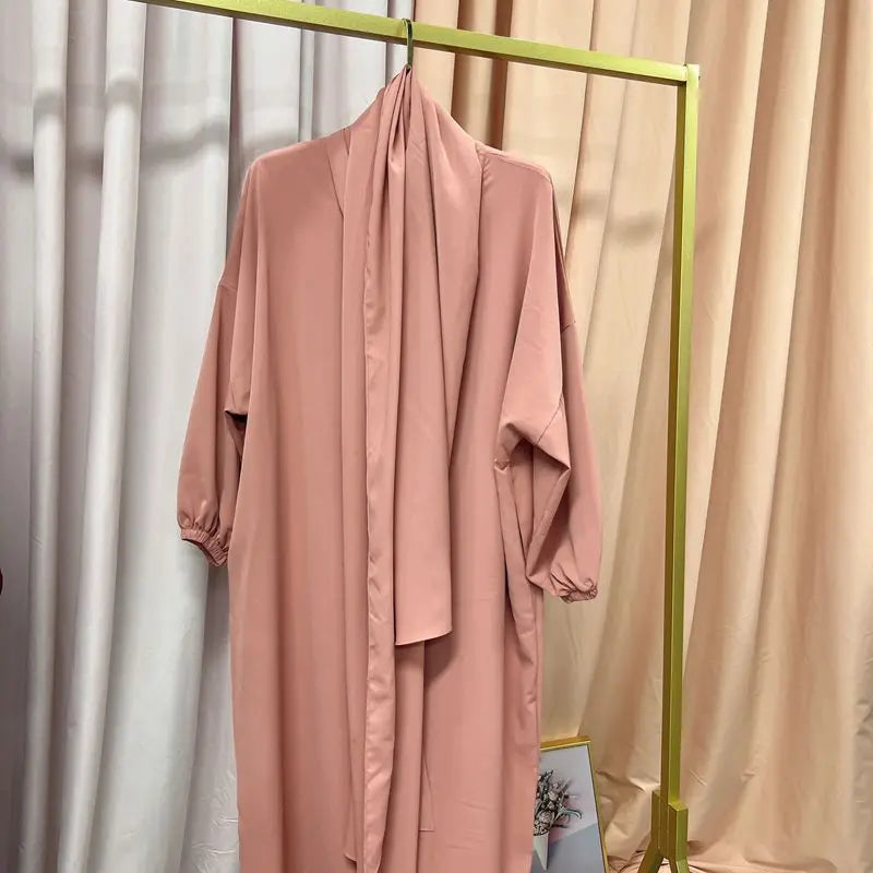 Ramadan One Piece Muslim Prayer Garment Women Hijab Abaya Maxi Dress Khimar Burqa Islamic Clothing Overhead Arab Robe