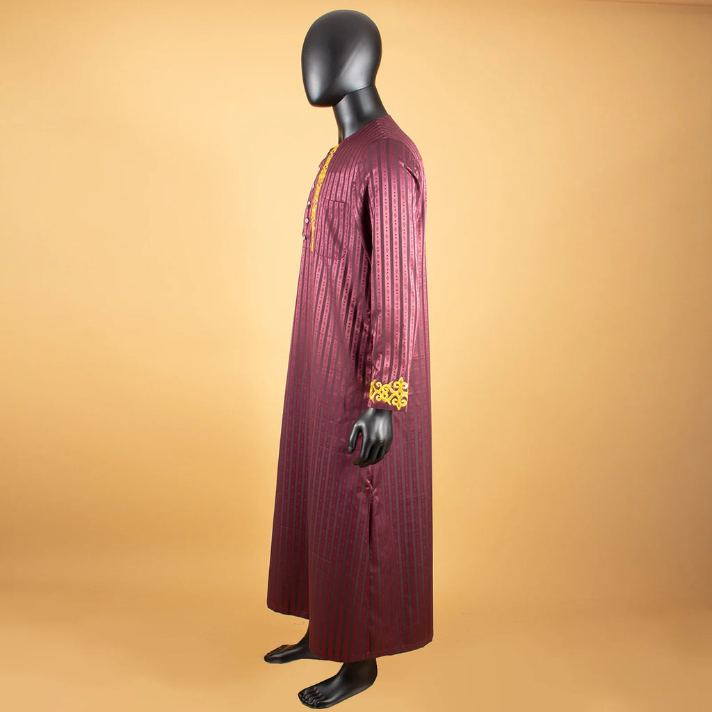 Muslim Jubba for Men Quality Thobe Tailor Made Single Breasted Loose Casual Style Long Robe for Event Wedding
