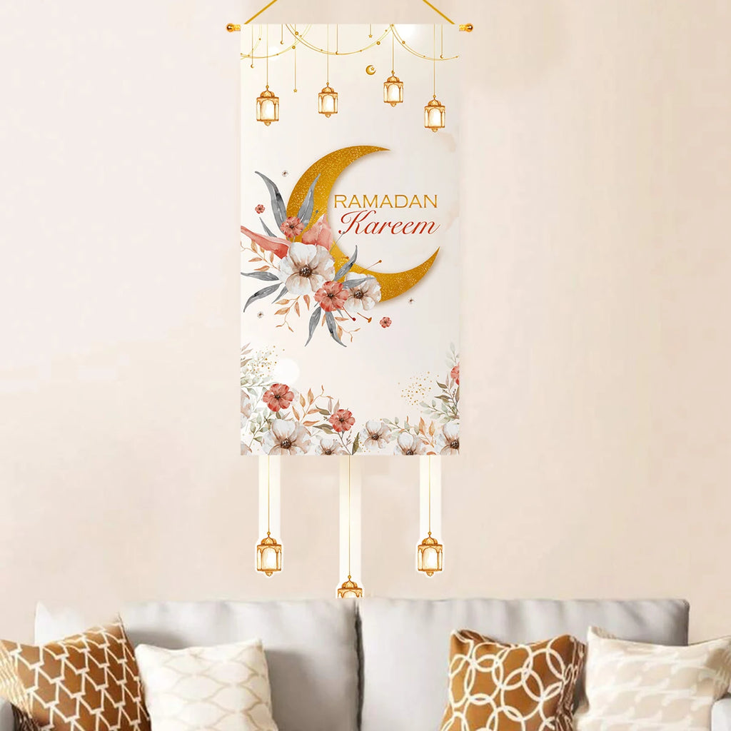 Eid Mubarak Decoration Hanging Flag Eid Mubarak Decor 2025 for Home Islamic Muslim Party Decor Ramadan Kareem Eid Al-Fitr Gift