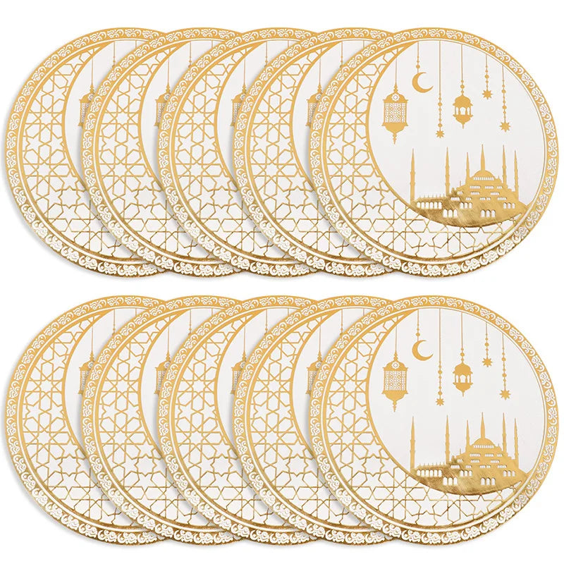 Ramadan Moon and Flower Patterns Table Festive Party Decorati, Suitable for Families, Hotels, Restaurants Eid Party Decor
