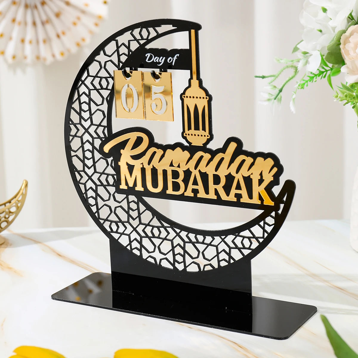 Ramadan Kareem Countdown Calendar Ornament Eid Mubarak Decoration 2025 For Home Muslim Islamic Festival Eid Al-Fitr Party Favors