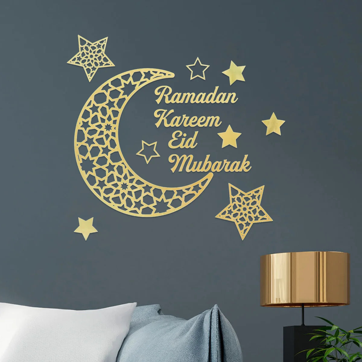 Eid Mubarak Wall Stickers Kareem Ramadan Decoration for Home Islamic Muslim Festival Eid Al-Fitr Party Supplies Window Sticker