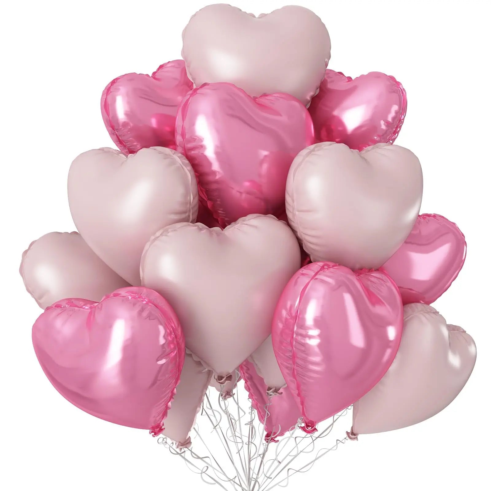20Pcs Heart Balloons 18inch Cream Pink Love Heart Shaped Balloon Girls Birthday Party Bridal Wedding Valentine's Day Decorations