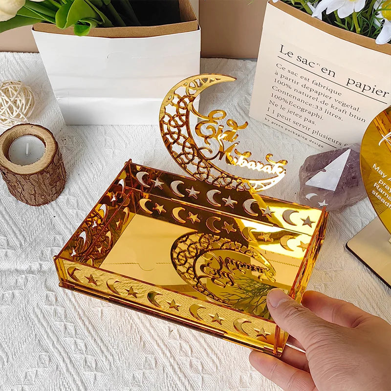 2026 Eid Mubarak Candy Holder Ramadan Candy Tray Holder Muslim Party Supplies Ramadan Eid Candy Box Islamic Decoration