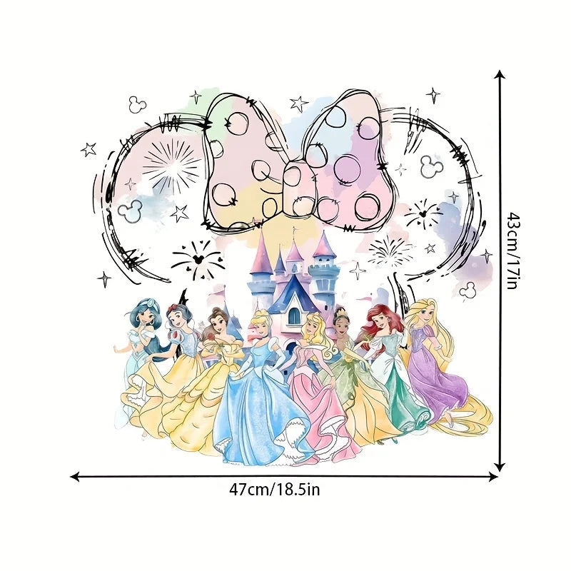 Cartoon Princess Wall Stickers Snow White Cinderella Aurora - PVC Decals for Girls Room Home Decor Mural Art Kids Wall Art