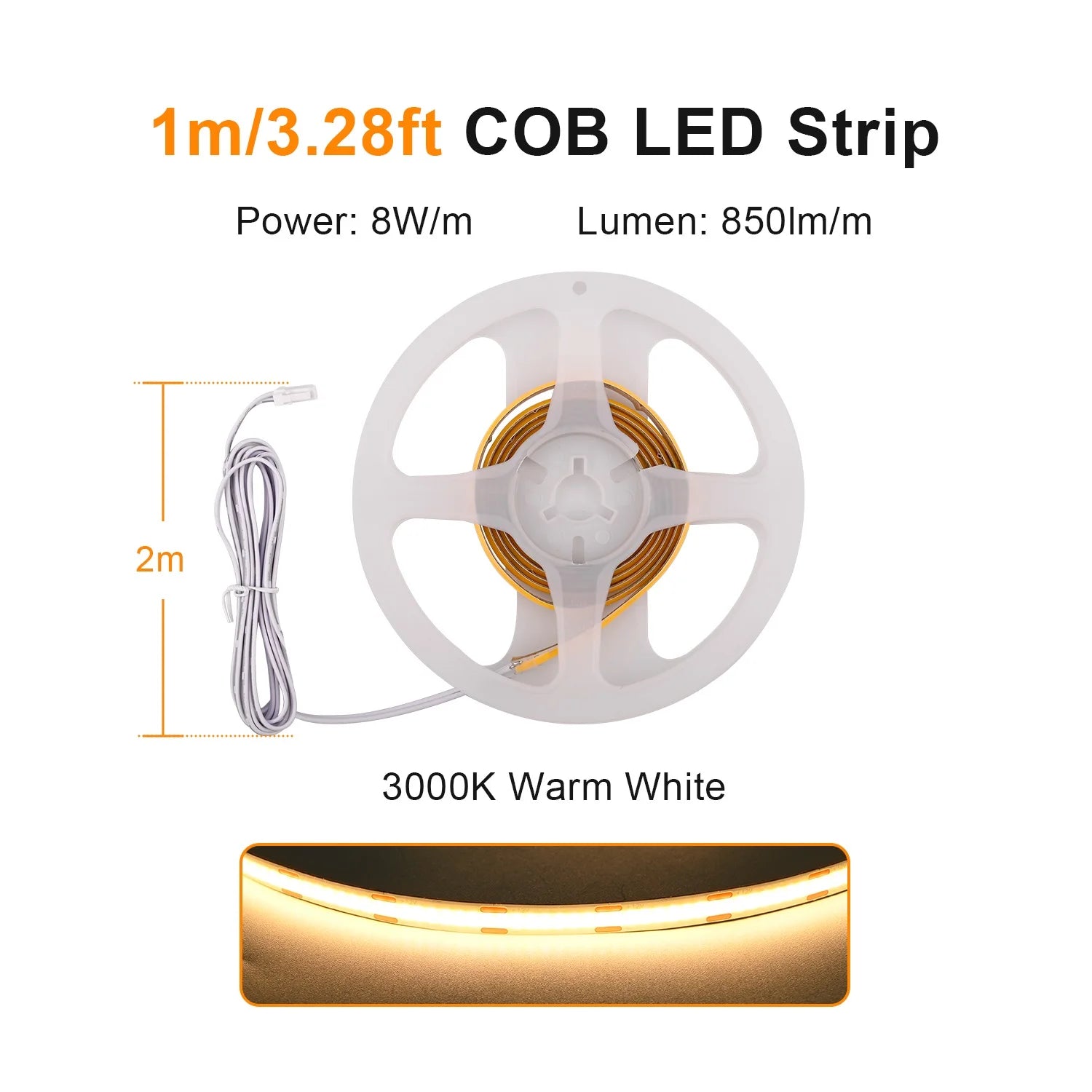 Under Cabinet COB LED Strip Light Collection Display Closet Bookcase Wardrobe Lamp Tape Penetrable Wood Dimmable Touch Sensor