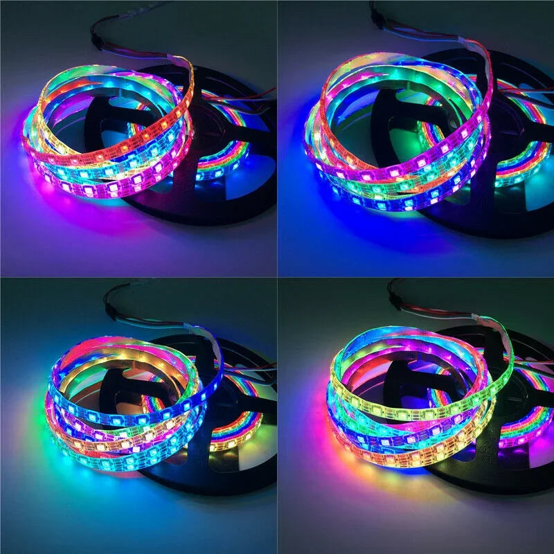 TUYA LED Strip Lights WS2812 RGBIC Addressable Strip Light with Chasing Effect Wifi USB 5V Smartlife Dreamcolor For TV Bedroom