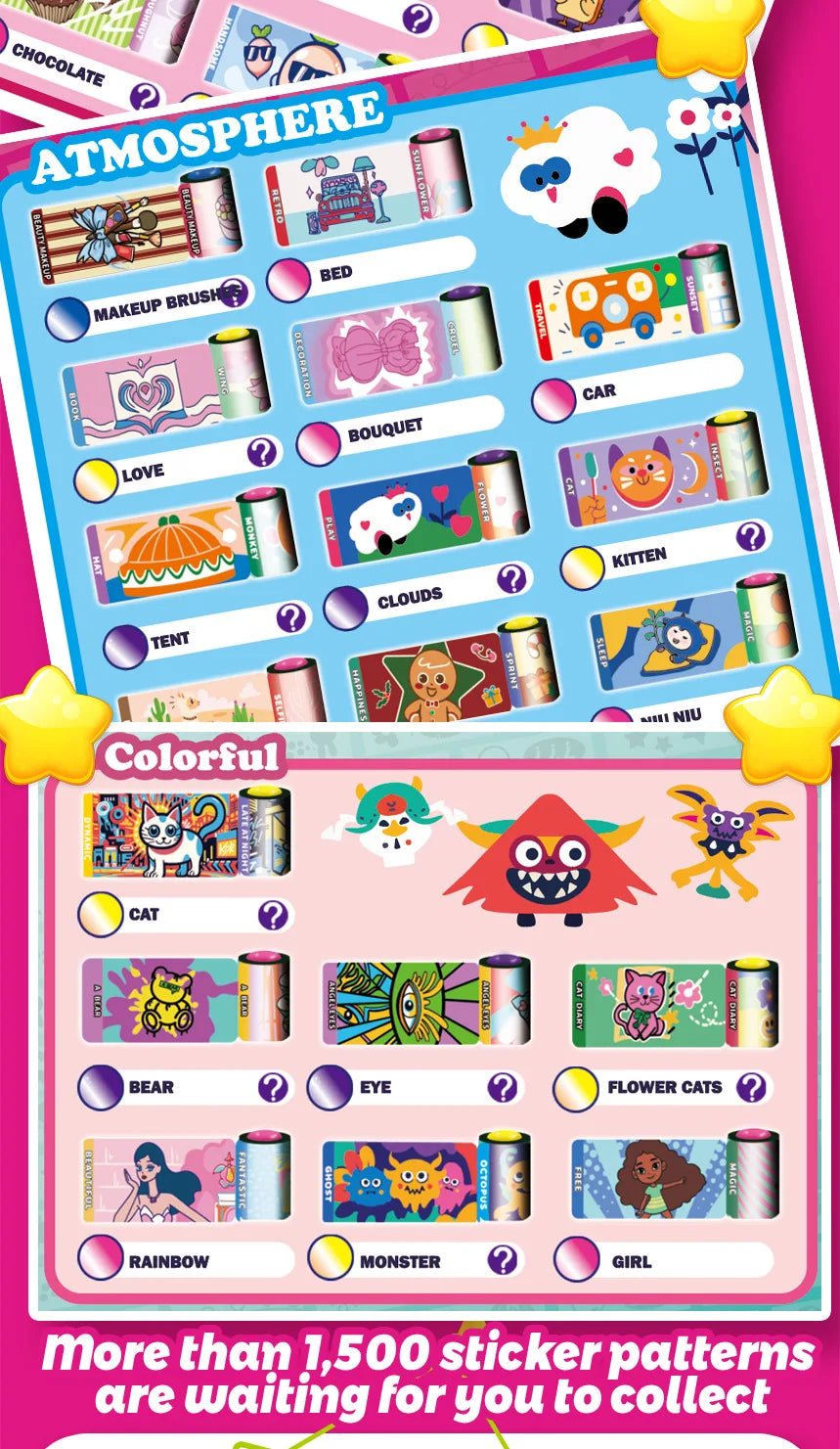 Sticker Bracelets, Kids' Creative Sticker Chains, Parent-Child DIY Beaded Sticker Bracelets