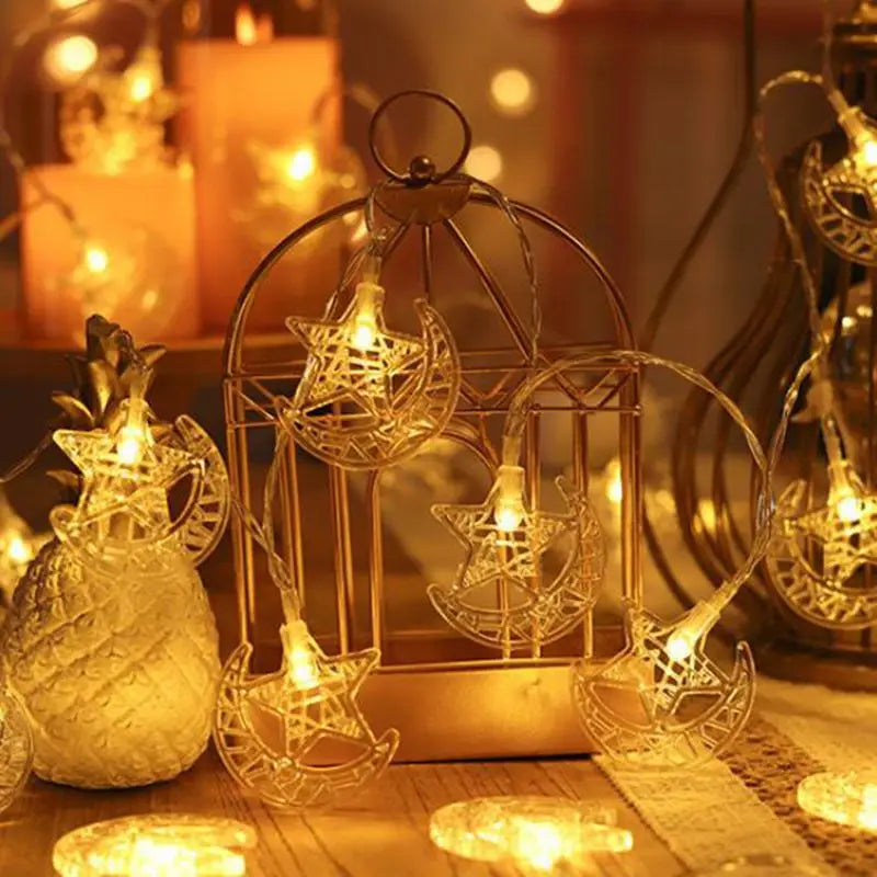 1.5M Moon Star Castle String Light EID Mubarak Ramadan Decoration Islamic Muslim Festival Party EID Al Adha Gurbang Party Supply