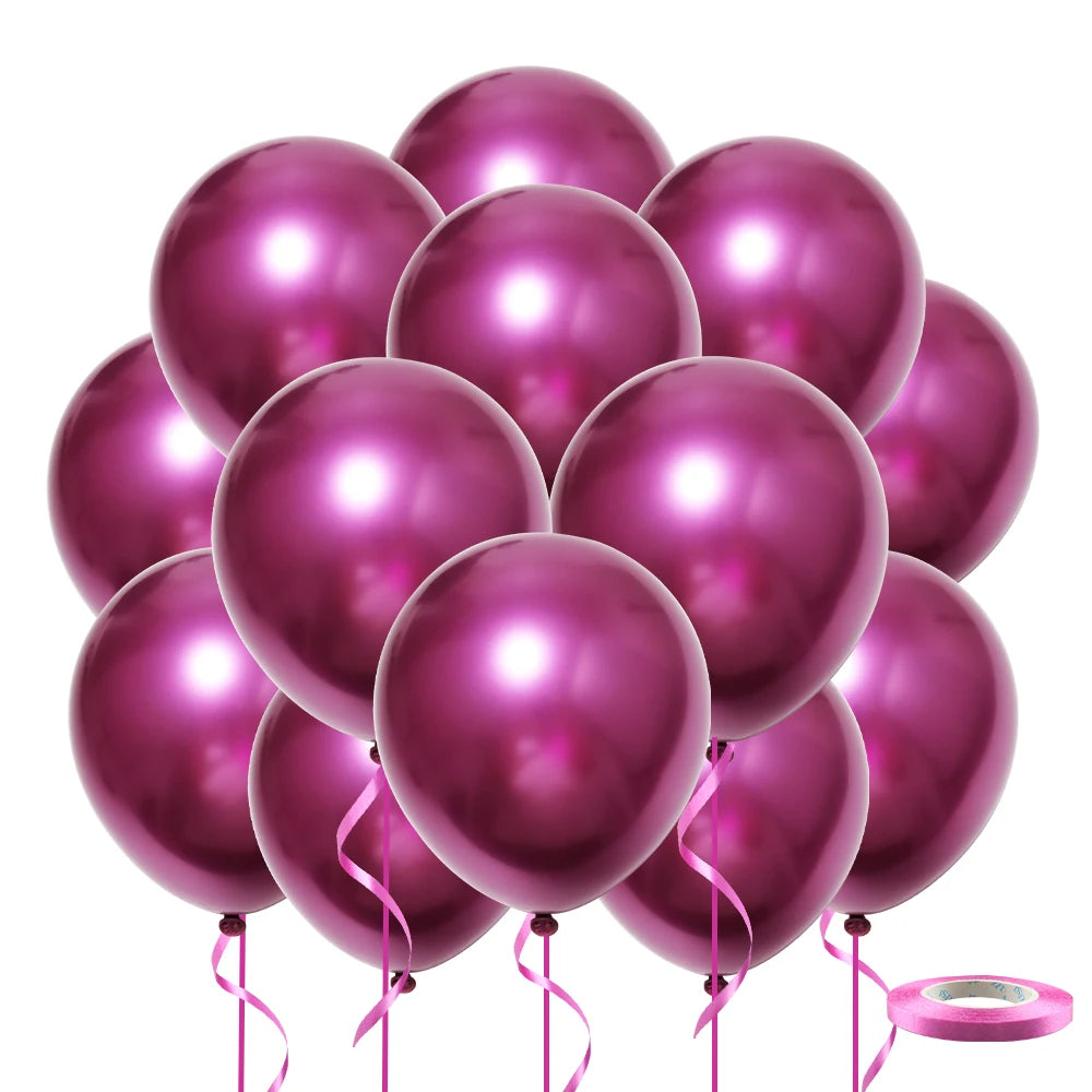 20pcs 12inch Confetti Metallic Metal Balloons Gold Blue Pink Latex Ballon Wedding Birthday Party Decoration Baby Shower Globos