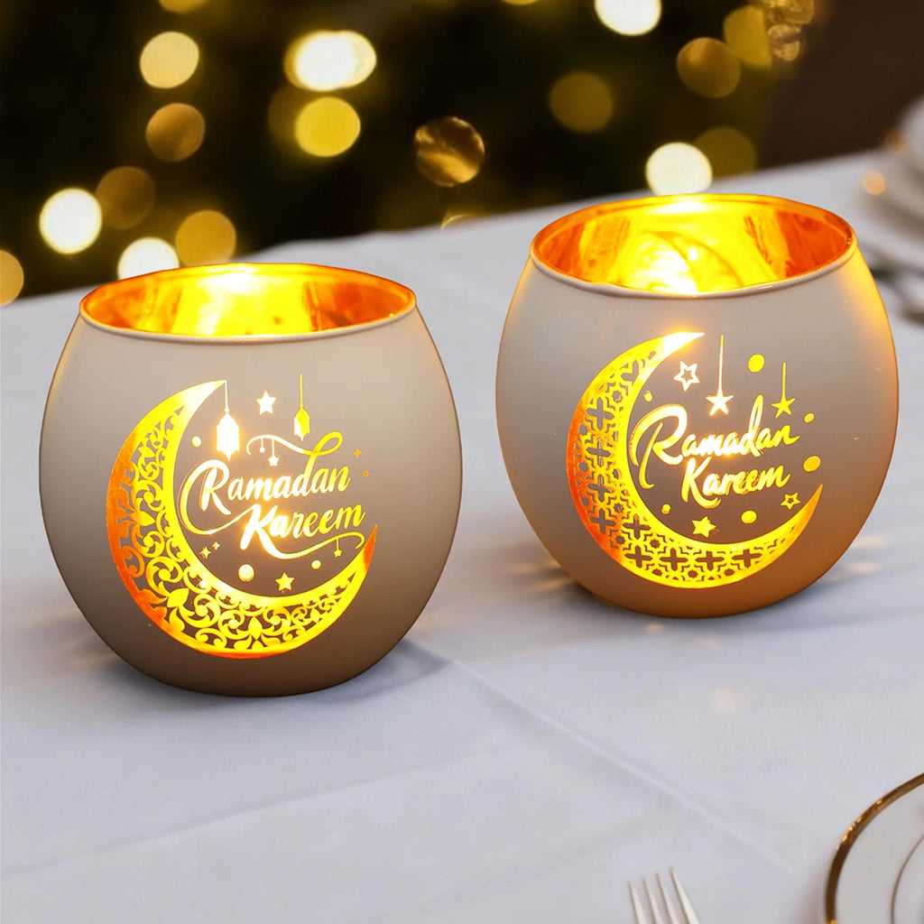 Ramadan Kareem Candle Holders Ramadan Decorations for Home 2026 Eid Al-Fitr Gifts Islamic Muslim Eid Al Adha Party Supplies