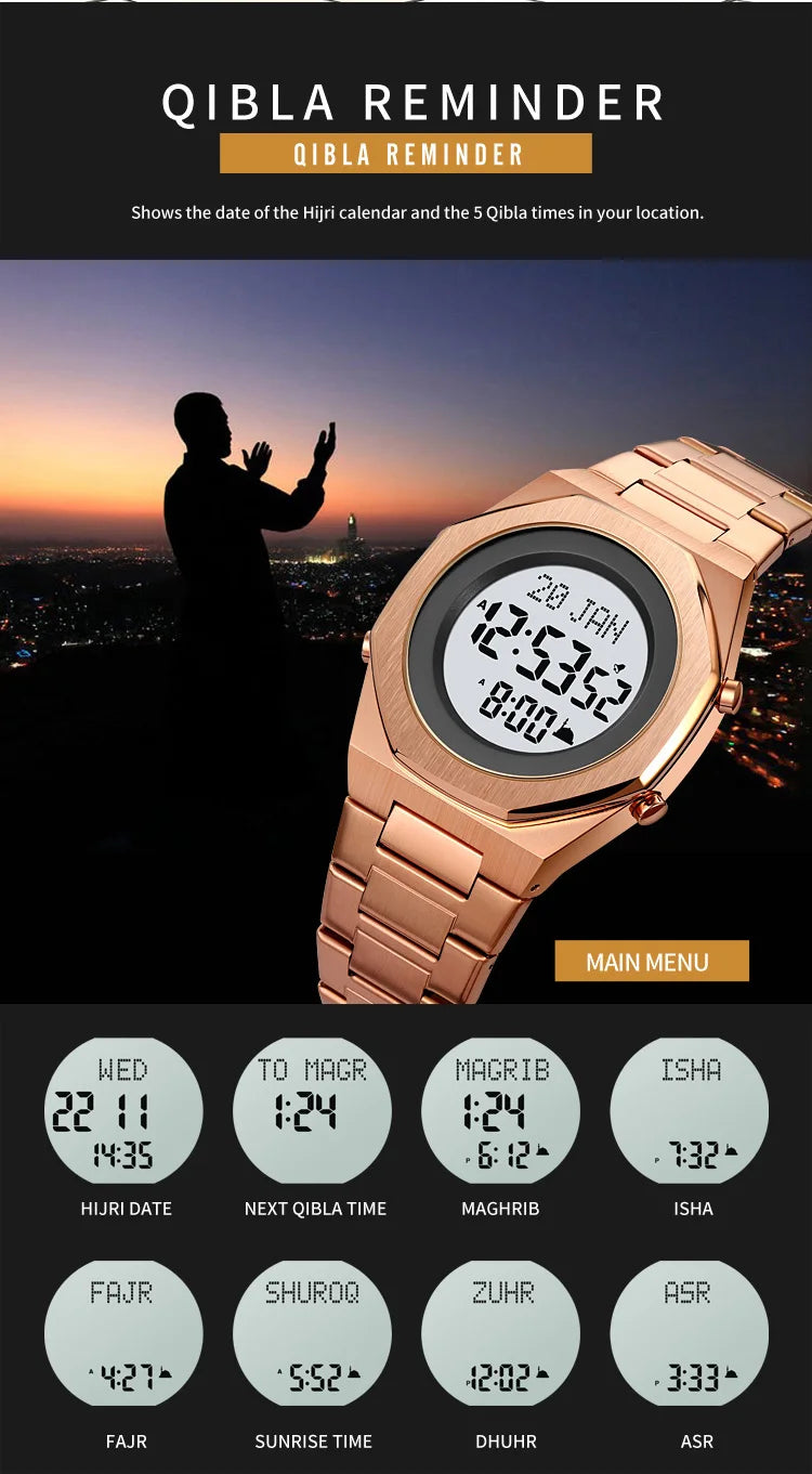Muslim Qibla Direction Instruct Watch Men Women Prayer Multifunctional Worship Watches Luxury Male Original Wristwatch