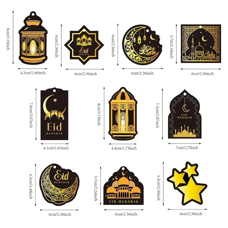Ramadan Festival Hanging Ornament Moon Stars Castle Design Islamic Muslim Home Decor Party Supplies Mubarak Eid Celebration