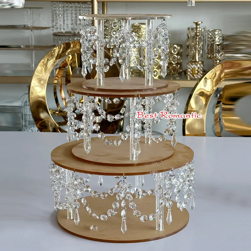 Hot sale new style wedding acrylic cake stand wedding scene layout crystal cake stand wedding supplies