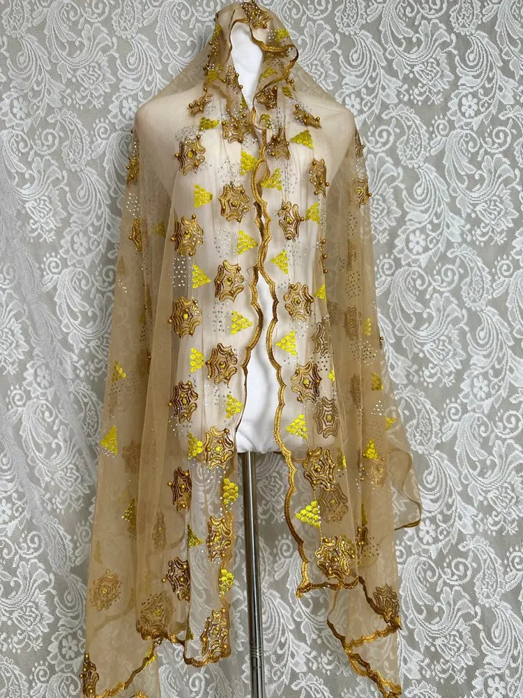 3D Stone New Dubai Scarf For Muslim Women African voile stone big Hijab Islam Hijab Pashmina Turban Headscarf Embroidery Shawls