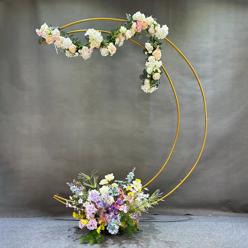 Balloon Arch Stand Curved Wedding Arch Backdrop Stand Moon Arch for Ceremony Birthday Party Bride Baby Shower Arch Backdrop Stan