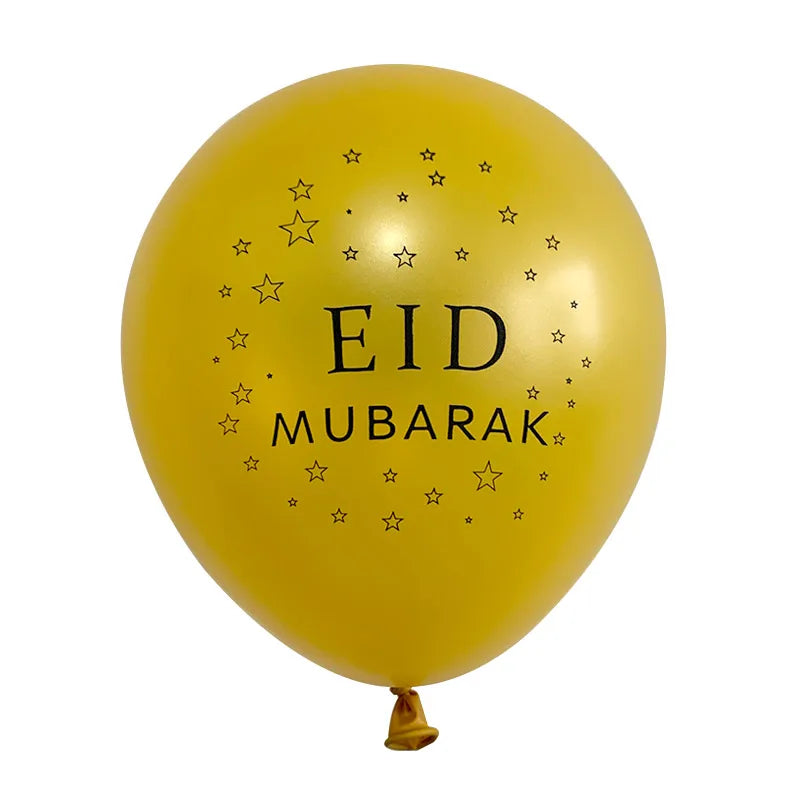 10Pcs Eid Mubarak Latex Balloon Ramadan Kareem Decoration Air Globos Ramadan Mubarak Muslim Islamic Festival Party Supplies 2024