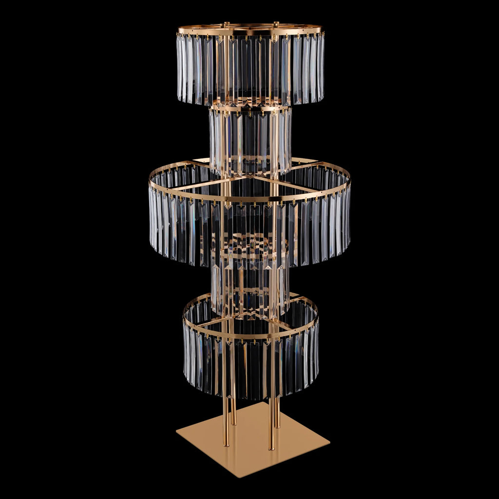 Gold 5 Tier Wedding Crystal Flower Rack Centerpieces Flower Stand Wedding Party Backdrop Stand Freestanding Floral Holder