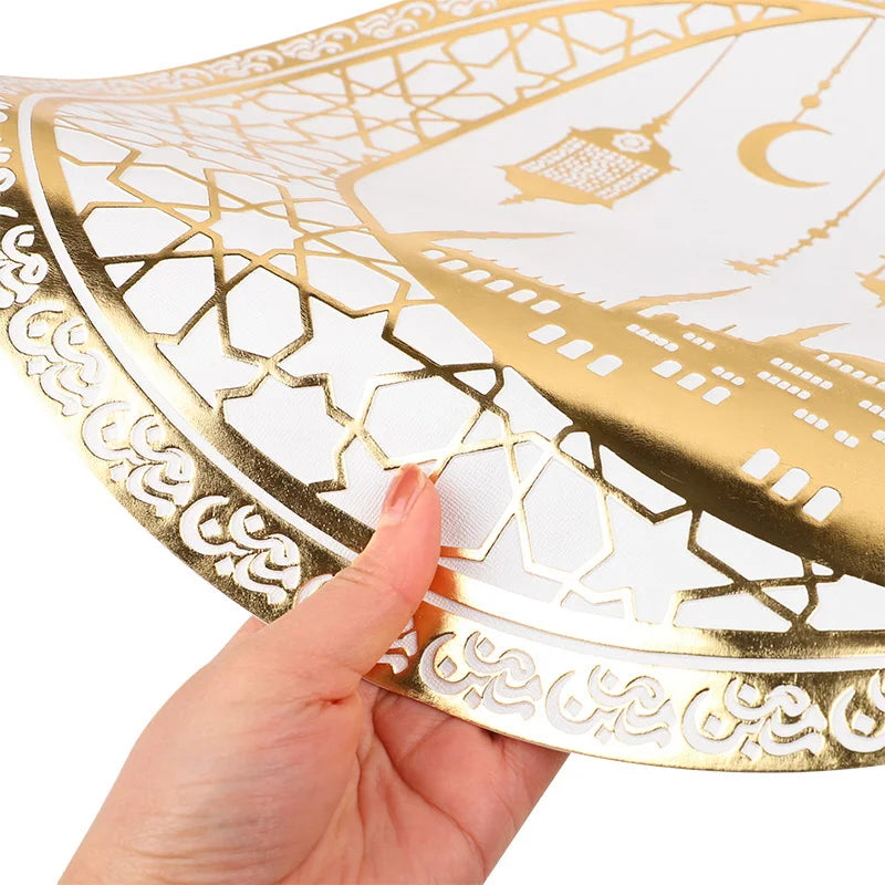 Ramadan Moon and Flower Patterns Table Festive Party Decorati, Suitable for Families, Hotels, Restaurants Eid Party Decor
