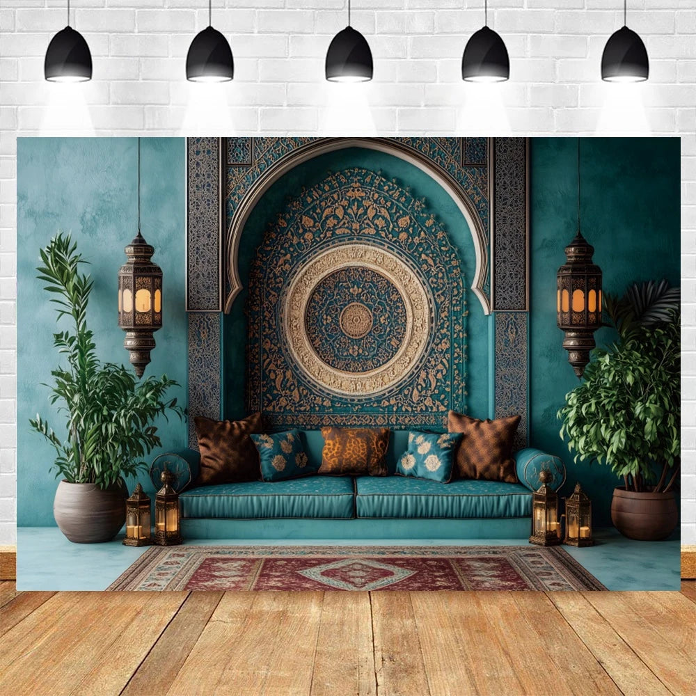 Eid Ramadan Mubarak Backdrop Morocco Night Islamic Muslim Festival Party Decor Family Photo Photography Background Photostudio