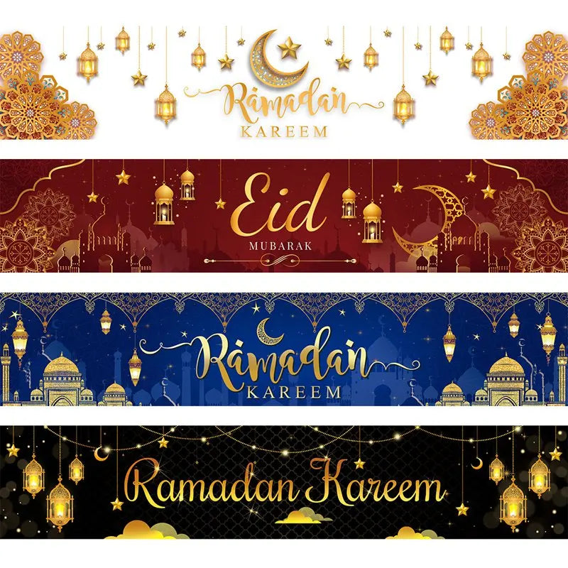 Eid Mubarak Outdoor Banner Flag Ramadan Decoration For Home Islamic Muslim Party Decor EID Gifts Abaya AL Adha Ramadan Kareem