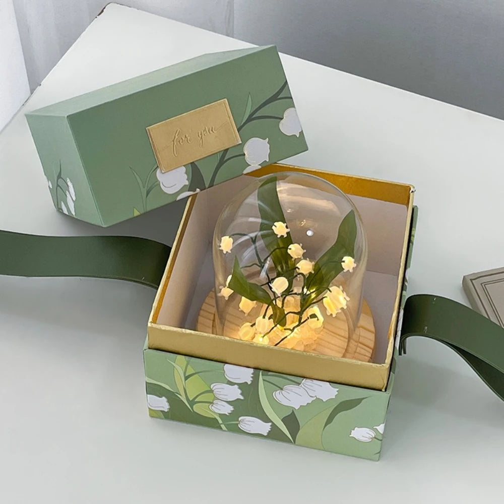 Exquisite Elegant Bell Flower Night Light Decoration, DIY Handcrafted Material Package, Glass Garden-style Bedroom Item,gifts