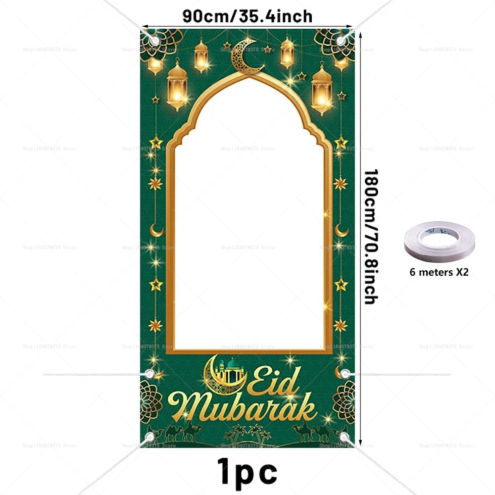 Eid Al-Adha Ramadan Mubarak Photo Frame Props Photography Background Frame Islamic Muslim Party Photo Booth Festival Decoration