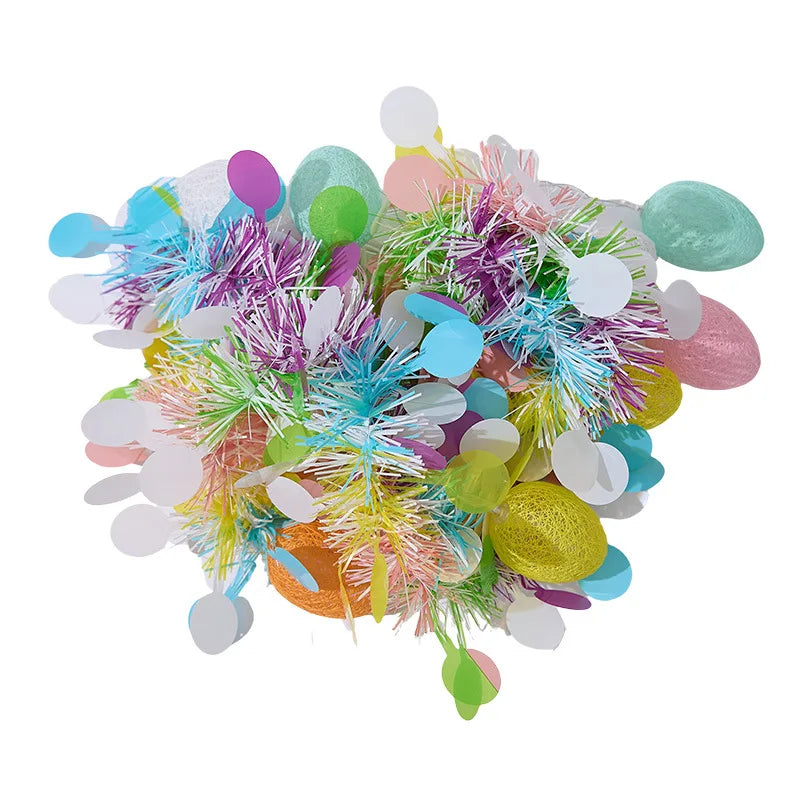 2M Spring Easter Garlands with Eggs LED Light String DIY Wreath Decora for Home Party Easter Birthday Kids Gift Hanging Ornament