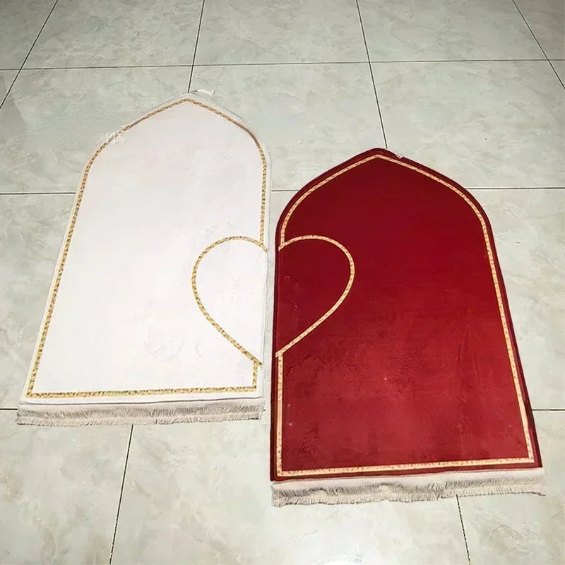 Couple Set Prayer Mat Thick Printed Flannel Adult Worship Mats Prayer Carpets for Living Room Rugs Alfombras Para Sala