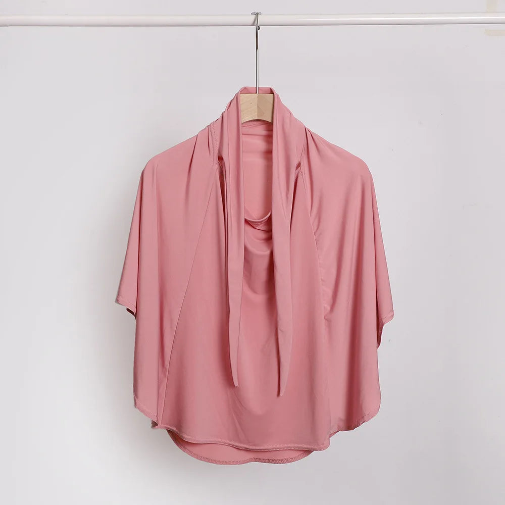 Ramadan Spring Summer Breathable Ironless Hijabs Long Instant Hijab Woman Ready To Wear With Face Masks Ready to Wear Hijabs