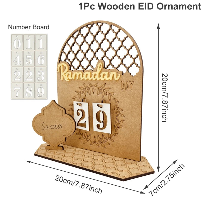 Acrylic Ramadan Countdown Calendar Ornaments Gifts Eid Mubarak Ramadan Decor For Home 2025 Kareem Islam Muslim Party Supplies