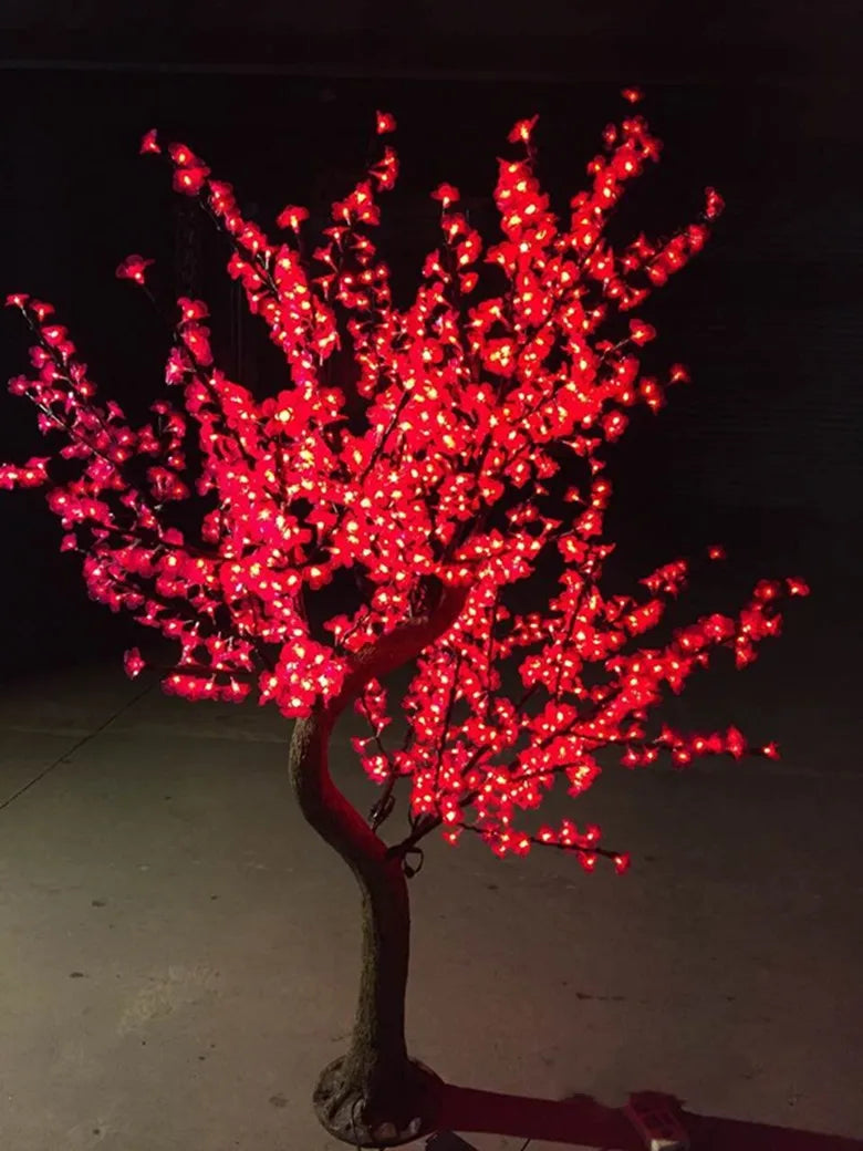 Natural Tree Trunk LED Artificial Cherry Blossom Tree Light – Outdoor & Indoor Decorative Lighting