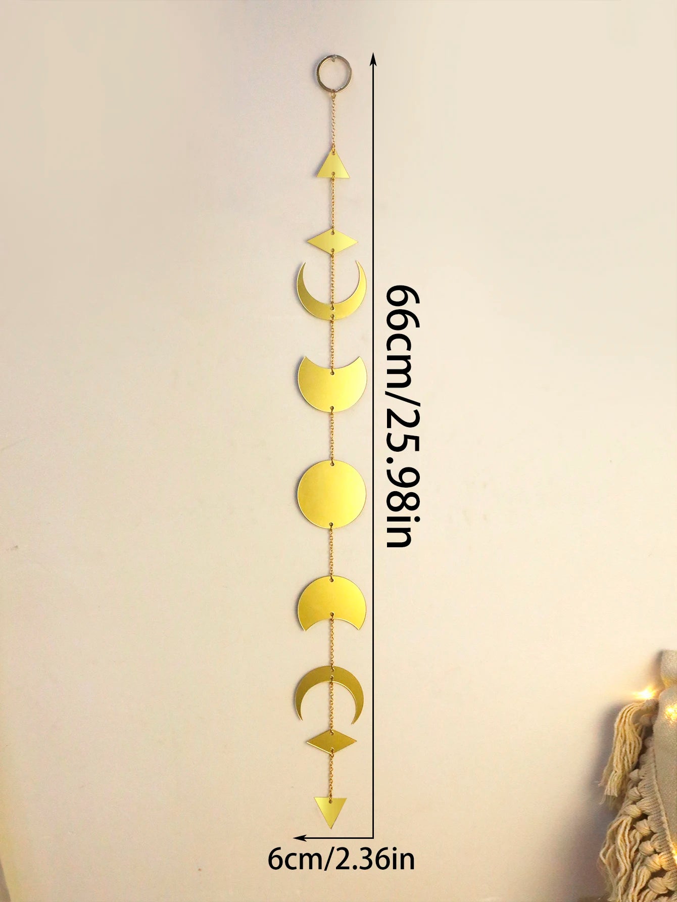 Ramadan Moon Phase Wall Decor - Eid Gold Acrylic Celestial Art，for Islamic Festival Home Decor, Astrology and Astronomy Inspired