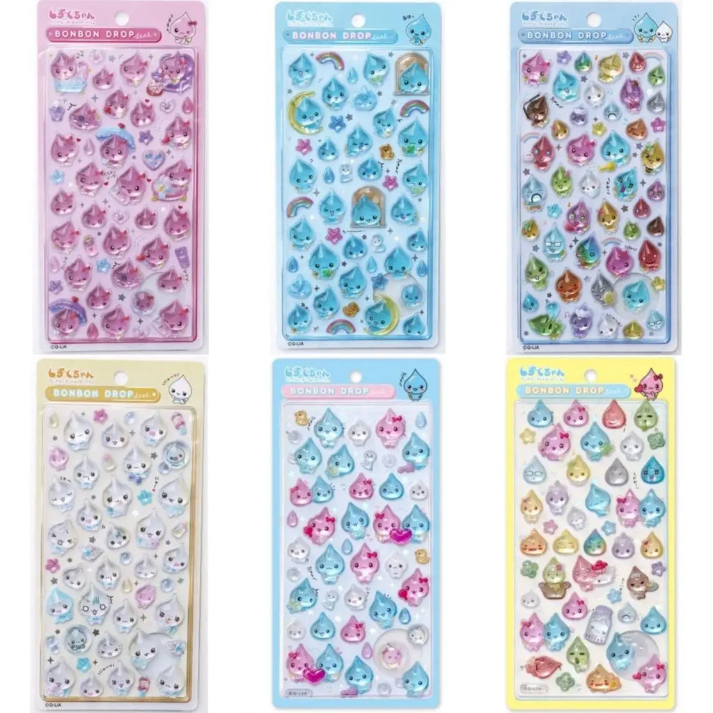 3D Water Droplet Relief Crystal Stickers Shiny Glitter Raindrop Resin Diy Decoration Scrapbooking Phone Case Journal Craft Gifts