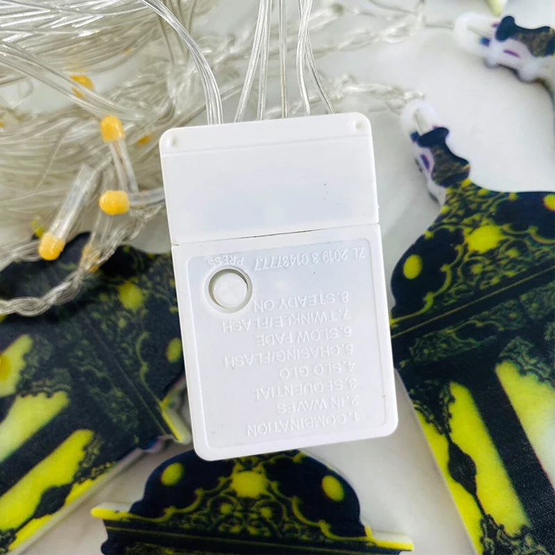 2026 Eid Al-Fitr Mubarak LED String Lights Moon Stars Curtain String Lights Islamic Ramadan Kareem Decoration for Home Garden