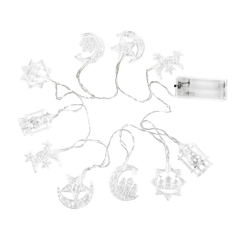 1.5M EID Mubarak LED String Lights Moon Star Castle Lantern Light Islam Muslim Festival Party Ramadan for Home Decoration 2026
