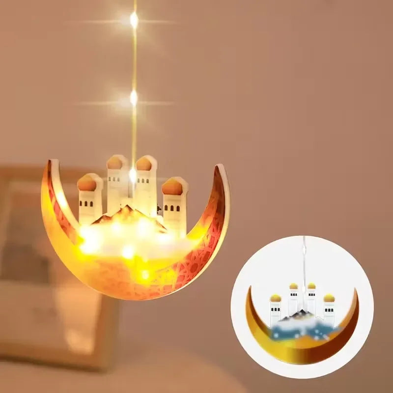 Moon and Star LED Curtain Lights  USB Powered Fairy Lights with 8 Modes and Timer Ramadan Bedroom and Party Decoration