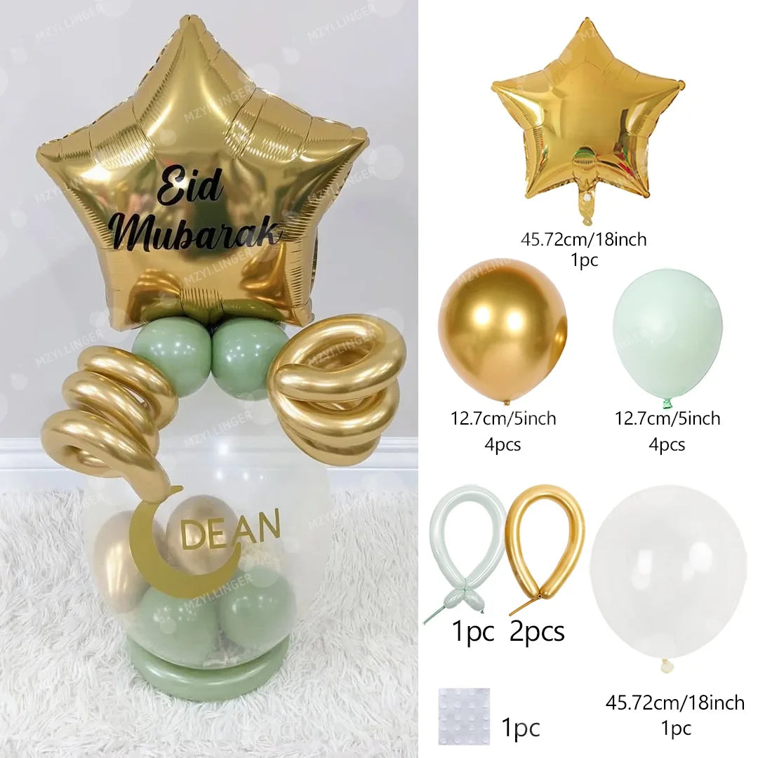 Ramadan balloon set of stars and moon balloons, used for decoration during Ramadan and home Eid al Fitr balloon decoration